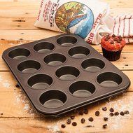 Non Stick 12 Cup Muffin Pan - Bakeware - Cupcake Tray - Carbon Steel N4