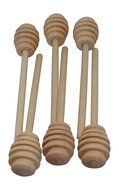 6 Inch Wood Honey Dipper Stick Server for Honey Jar To Drizzle Honey New -Pack of 6
