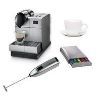 DeLonghi Silver Lattissima Plus Nespresso Capsule System with Coffee Pack Drawer, Knox Milk Frother, and Espresso... N3