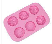 Drhob 1pc Multi color random 6 Cylindrical grid Silicone Mold moon cake forIce jelly Soap, Bread, Loaf, Muffin... N2