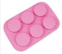 Drhob 1pc Multi color random 6 Cylindrical grid Silicone Mold moon cake forIce jelly Soap, Bread, Loaf, Muffin... N3