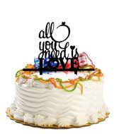 Ecape Acrylic Wedding Cake Toppers Custom Love You More Cake Toppers Cake Decoration Black Pack of 1 N33