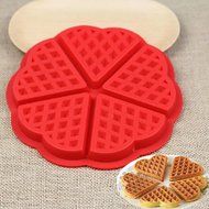 4U-Lucky IPSC Silicone Waffles Mold Cake Chocolate Baking Tools Red N4