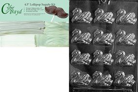 Cybrtrayd W022 Small B/S Swans Wedding Chocolate Candy Mold N4