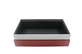 Fancy Gift Box Kit with Lid and Ribbon | Tissue Paper &amp; Tag, Red Canvas Exterior | Complete Gifting Set | Decorative... N12