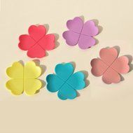 Voberry Pure Flower Clover Shaped Three-dimensional Anti-scald Silicone Coasters 1 Pc (pink) N14