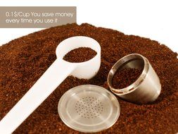 Coffee Chef Barista Set with Refillable Reusable Nespresso Capsule Stainless Steel Metal pod N5