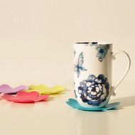 Voberry Pure Flower Clover Shaped Three-dimensional Anti-scald Silicone Coasters 1 Pc (pink) N15