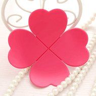 Voberry Pure Flower Clover Shaped Three-dimensional Anti-scald Silicone Coasters 1 Pc (pink) N16