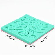 TANGCHU Clay Mold Decorating Candy Mold Silicone Cake Molds Musical Note Green N2