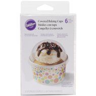 Wilton 6 Count 415-3156 Baking Cup with Lid Dots, Multicolor