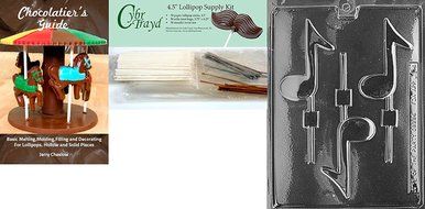 Cybrtrayd J005 Musical Note Lolly Chocolate Candy Mold with Exclusive Cybrtrayd Copyrighted Chocolate Molding... N8