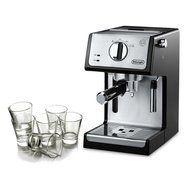 Delonghi Black 15 Bar Pump Combination Espresso and Cappuccino Machine with Free Set of 6 Italian Espresso Shot...