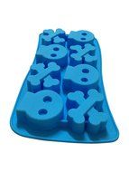 Halloween Skull and Bones Silicone Candy Jello Baking Mold (Red) N19