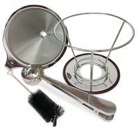Blissful Sips Pour Over Coffee Filter (Single Cup) &ndash; Stainless Steel Fine Mesh Strainer for Fresh Brewed Coffee... N14