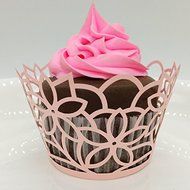 CozyT 50 PACK Flowers Design Cupcake Wrappers Artistic Bake Cake Paper Cups Vine Lace Laser Cut Liner Baking Cup... N4