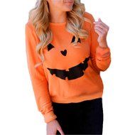 Pullover Tops,Morecome Women Halloween Pumpkin Print Long Sleeve Sweatshirt N17