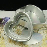 Y&XL&H 5 inch Metal Love Heart Shape Cake Mold Detachable Live Bottom Pastry Mould N3