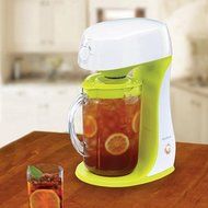 750 Watts Electric Iced Tea Maker with 2.75 Quart Plastic Pitcher, Auto Shut-Off, 11 Cup Capacity, White/Green N5