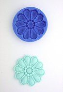 JEWELED ROUND BROOCH SILICONE MOLD FOR FONDANT, GUM PASTE, CHOCOLATE, HARD CANDY, FIMO, CLAY, SOAPS
