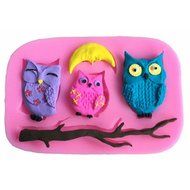 JLHua 3 Owls under Moon Fondant Mould Sugarcraft Cake Baking Decoration Tool Silicone N2
