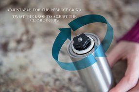 Onyx Kitchen Premium Ceramic Burr Manual Coffee Bean Grinder - Aeropress Compatible - Includes Bonus Carry Bag... N9