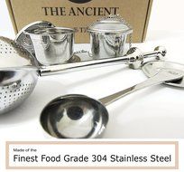 The Ancient Tea Infusers (Set of 3) - Stainless Steel Loose Leaf Tea Infuser Baskets &amp; Long Handle Tea Ball Strainer... N6
