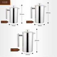 FAMILIFE French Press, Double Wall Stainless Steel, 800ml/27oz N4