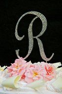 Swarovski Crystal Monogram Wedding Cake Topper Large Letter G N4