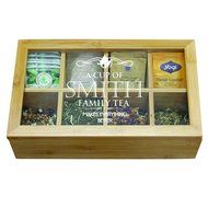 Personalized Wooden Tea Box Storage Organizer Caddy and Tea Bag Holder, Engraved Gift for Housewarming, Kitchen... N3