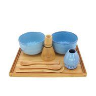 BambooMN Brand - Matcha Bowl Set (Includes 2 Bowls, Tea Whisk, Rest, Large Tray, 2 Teaspoons and Chasaku) - 1... N2