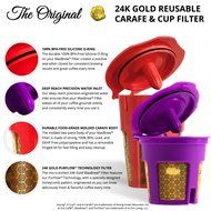 MaxBrew 24K GOLD Keurig Accessories (1) Single K-Cup Reusable (1) K-Carafe Reusable (3) Premium Water Filters... N2