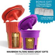 MaxBrew 24K GOLD Keurig Accessories (1) Single K-Cup Reusable (1) K-Carafe Reusable (3) Premium Water Filters... N3