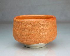 Orange Shino Ceremony Tea Bowl | Ryu Mei | Chawan | Orange | Japan | 16oz | Shinoyaki Pottery | #47028 N2