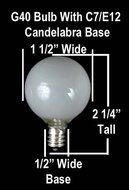 Novelty Lights, Inc. G40-E12-5W-S-FR Globe Outdoor Patio Party Christmas Replacement Bulbs, Frosted White, 25... N5