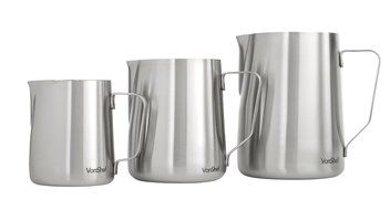 VonShef Stainless Steel Milk Pitcher Suitable for Coffee, Latte &amp; Frothing Milk, Available in 12-Oz, 20-Oz and... N6