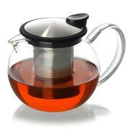FORLIFE Glass Teapot with Basket Infuser, 25 oz., Turquoise N5