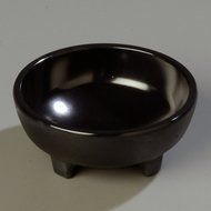 Carlisle 087303 Melamine Molcajete Ramekin, 3- oz. Capacity, 1.50 x 3.75", Black (Case of 48) N4