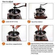 ReaLegend Wooden Manual Coffee Grinder Vintage Style Hand Coffee Mill Burr Coffee Grinder with Ceramic Hand Crank N2