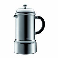 Bodum Chambord Matte Finish Stainless Steel Stovetop Espresso Maker, 12-Ounce, Chrome