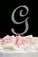 Swarovski Crystal Monogram Wedding Cake Topper Large Letter G N5