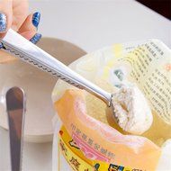 TXIN 2 in1 Stainless Steel Ground Coffee Measuring Scoop Spoons Bags Seal Clip Silver N5