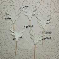 DOOXOO Deer Cupcake Toppers, Deer Party, Hunting Cake Topper,Gold Glitter,Animal Party Favors,Deer Decor,Cake... N6