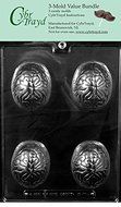 CybrTrayd M197-3BUNDLE The Brain Chocolate Candy Mold with Exclusive Copyrighted Chocolate Molding Instructions