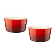 Le Creuset Stoneware 7-3/4-Ounce 2-Piece Ramekin Set, Red