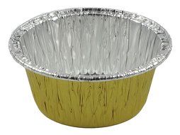 Aliminum Foil 3 1/2 (Gold) Ramekin Utility Cup 4 oz. for Cupcake &amp; Muffin With Lid 20 Sets N3