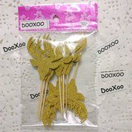 DOOXOO Deer Cupcake Toppers, Deer Party, Hunting Cake Topper,Gold Glitter,Animal Party Favors,Deer Decor,Cake... N10