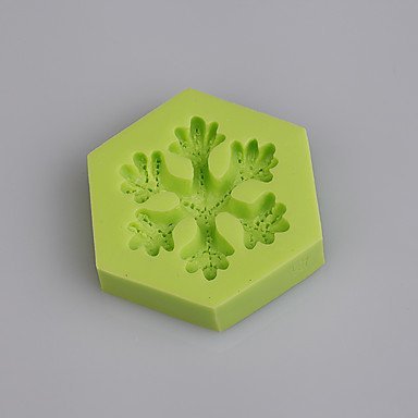 Sher Fonddant Cake Decorating Tools 3D Snowflake Christmas Silicone Mold for Cupcake Candy Chocolate Soap Clay... N3