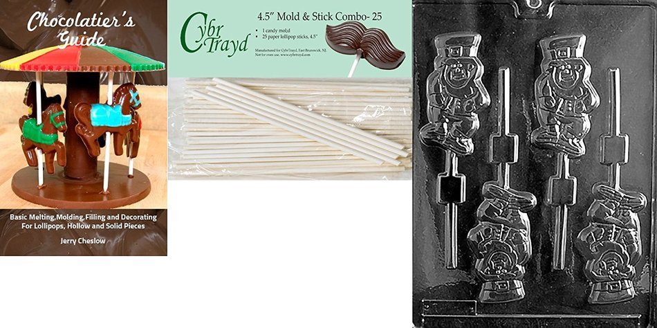 Cybrtrayd P008 Leprechaun Lolly Chocolate Candy Mold with Exclusive Cybrtrayd Copyrighted Chocolate Molding Instructions... N5