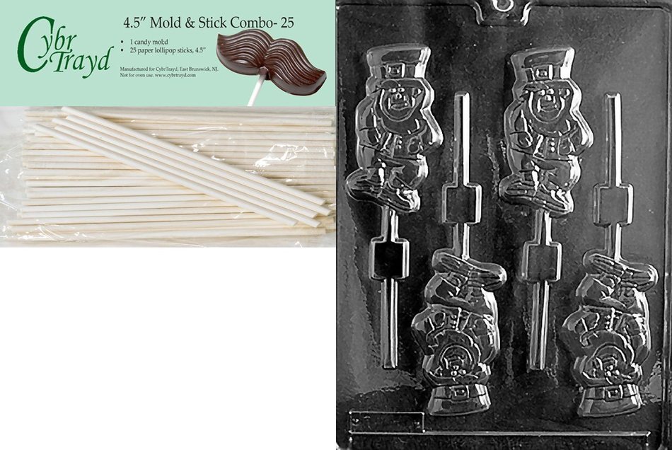Cybrtrayd P008 Leprechaun Lolly Chocolate Candy Mold with Exclusive Cybrtrayd Copyrighted Chocolate Molding Instructions... N6